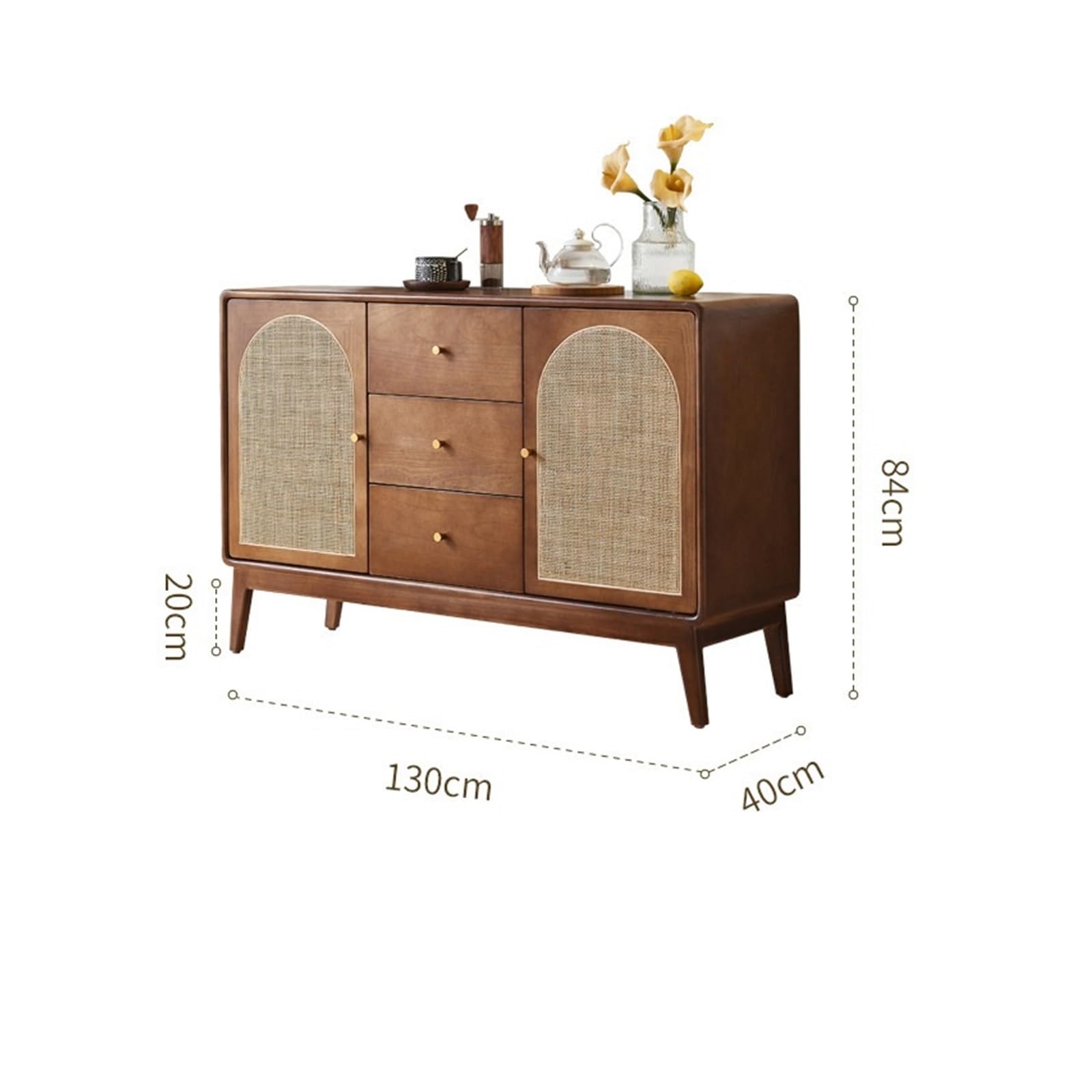 Armadio cucina Credenza in legno di rattan for la casa stoccaggio