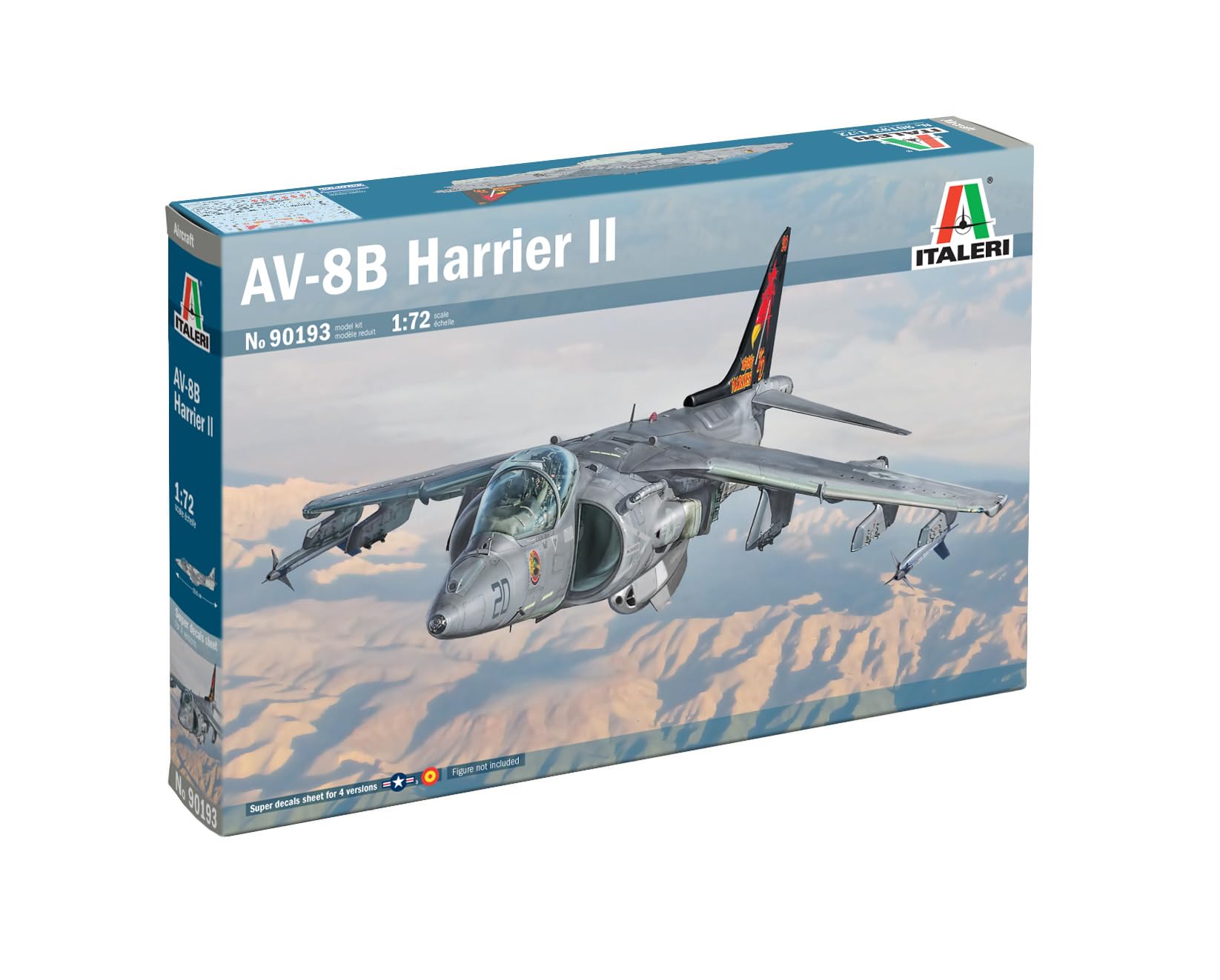 Italeri 90193 1/72 AV-8B Harrier II Aircraft Kit, New