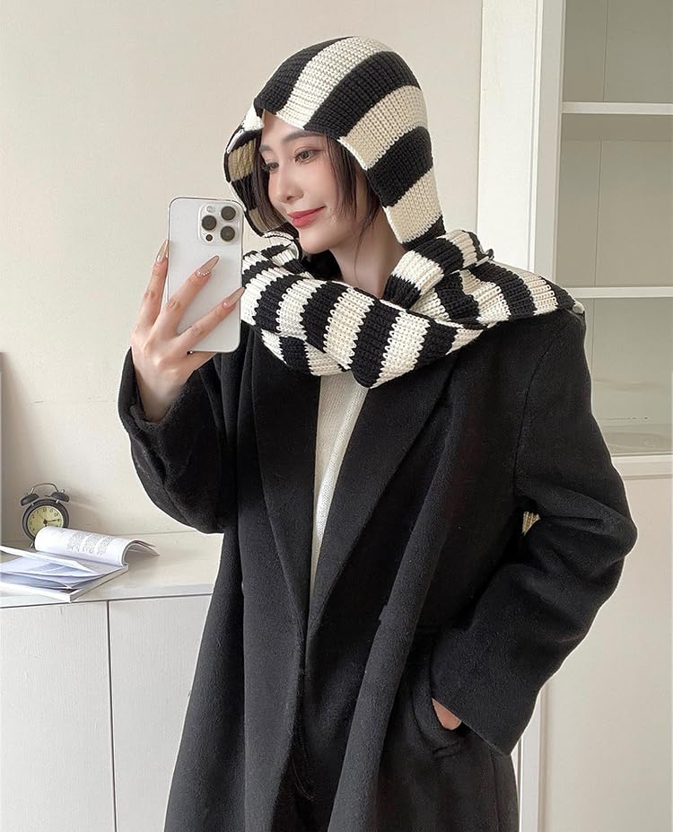 Knitted Shawl Wraps Women Chunky Shawls and Wraps Pashmina Balaclava Hat with Scarf Cashmere Sweater Cardigan Shoulder Top4
