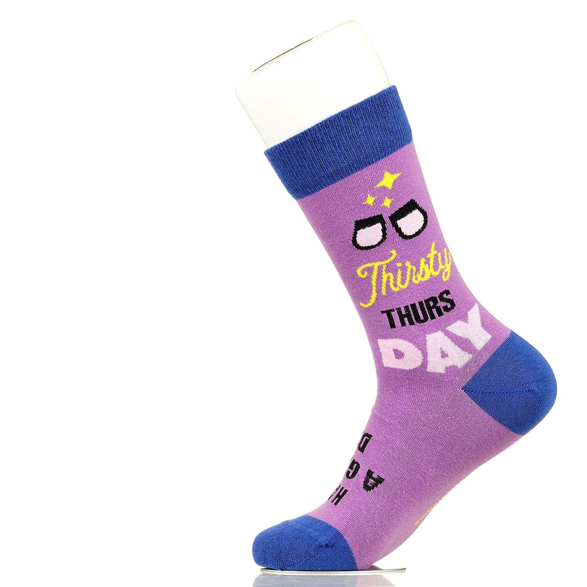 Sock Atomica Unisex Days Of The Week/Thursday Fancy Colorful Cotton Comfy Novelty Funny Dress Socks Happy-Punny Patterned, Large