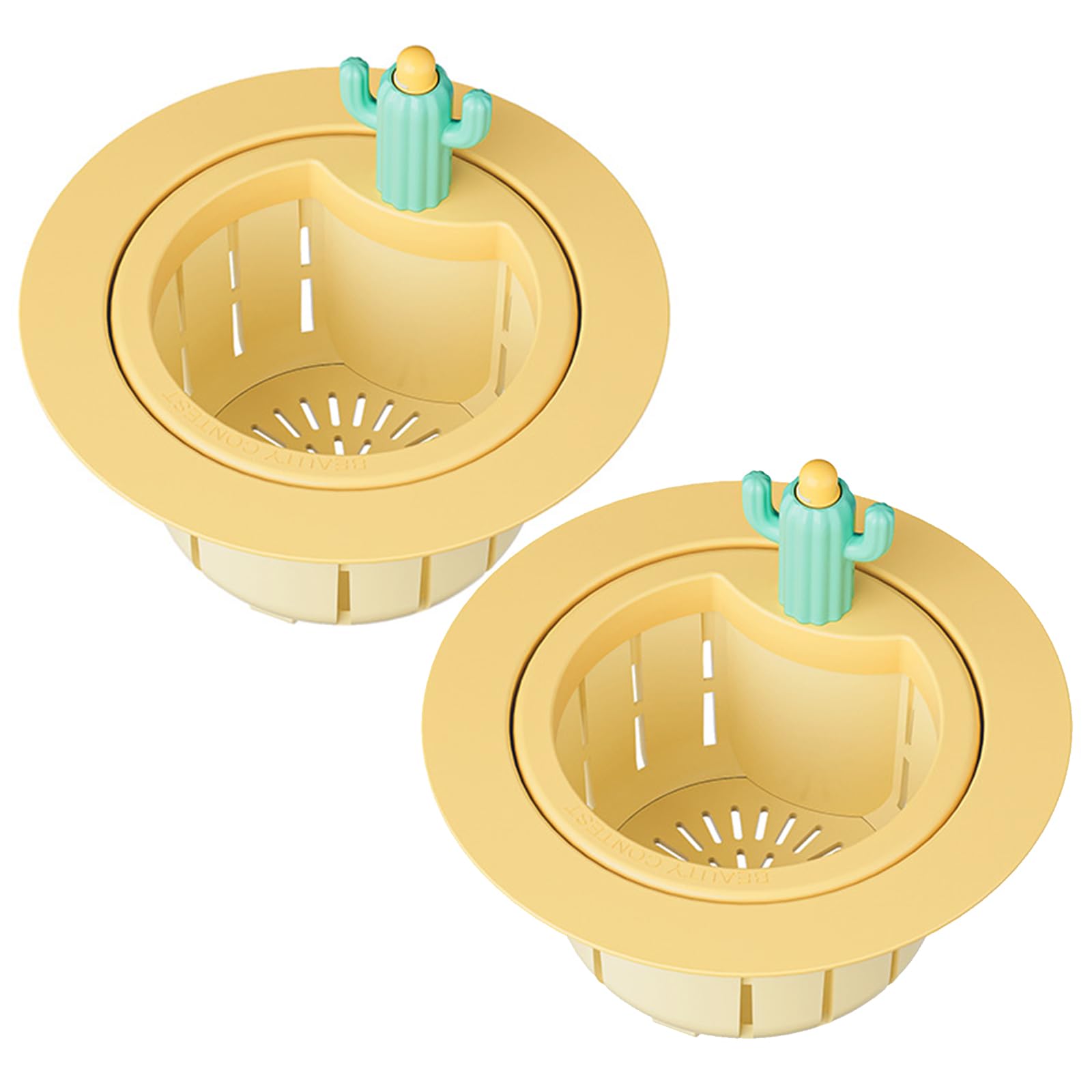 2Pcs Cactus Sink Strainer, Kitchen Draining Basket Food Waste Catcher, Press Release Filter Sink Draining Filter