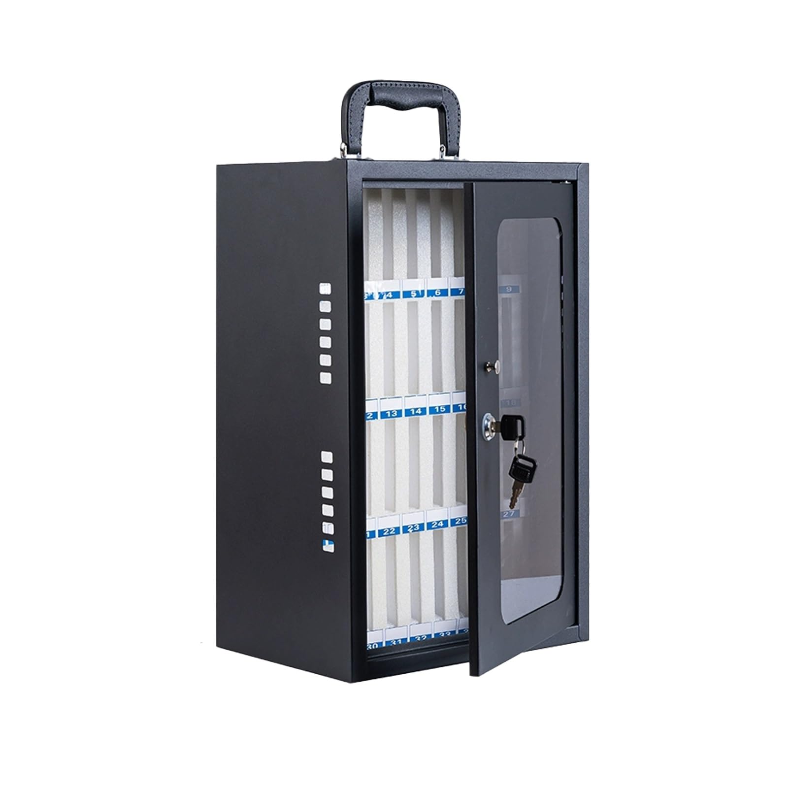 Handy Safe zur Wandmontage, Tragbares Handy Schließfach, 36 Fächer und 48 Fächer mit Schlössern, Handy Handytresor Schwarz(27.5cm/11in)