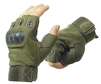 Zwerlin Riding Gloves for Men Bike Riders – Tactical Half Finger Motorcycle Gloves with Rubber Knuckle Protection, Non-Slip Grip, Breathable Mesh, Firm Padding for Cycling, Racing, Outdoor Sports