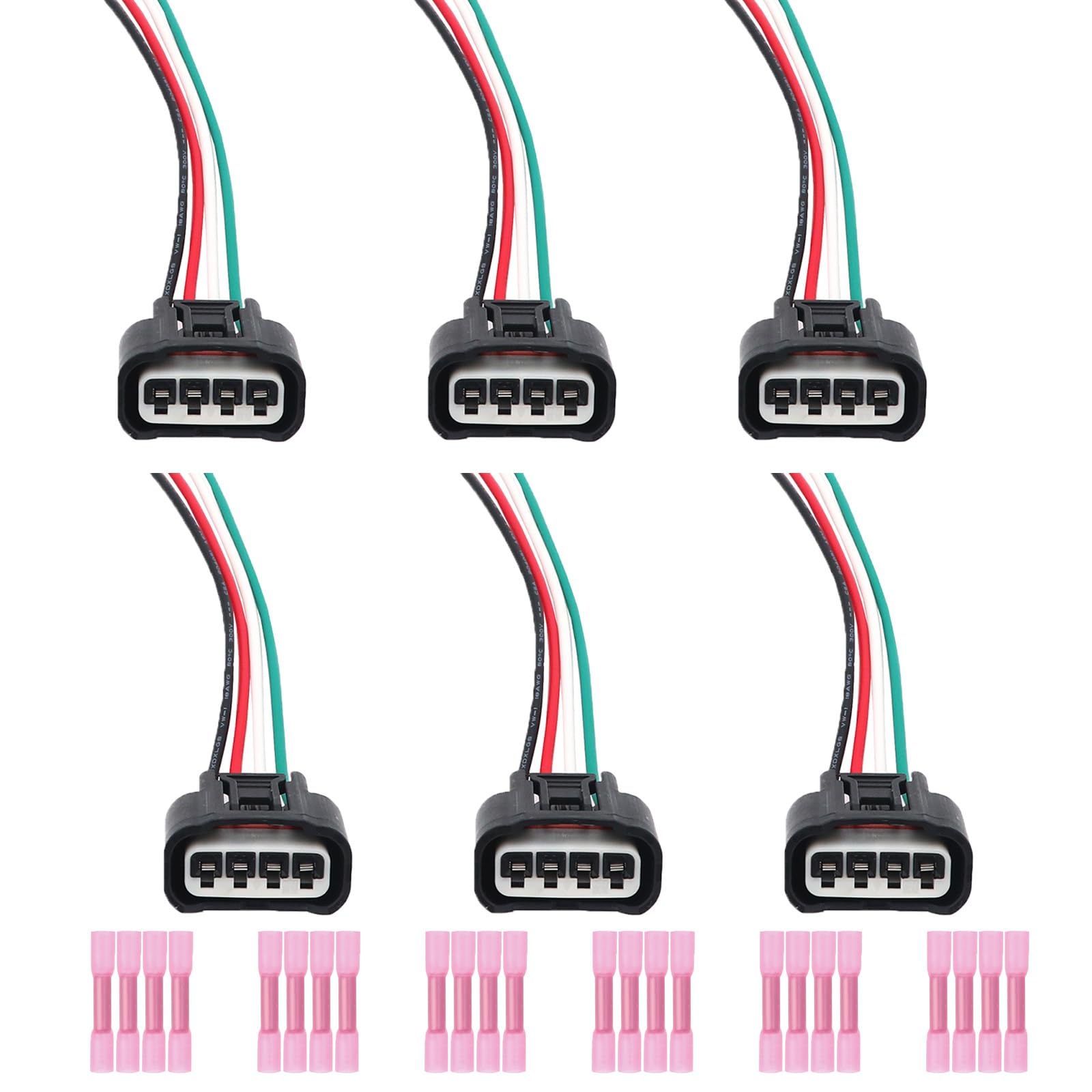 Wires Ignition Coil Connector Wiring Plug Pigtail Harness 6Pcs Compatible with Toyota Camry Highlander Sienna 2000-2007 Lexus ES300 RX300 RX400h 1999-2008 V6 3.0L 3.3L