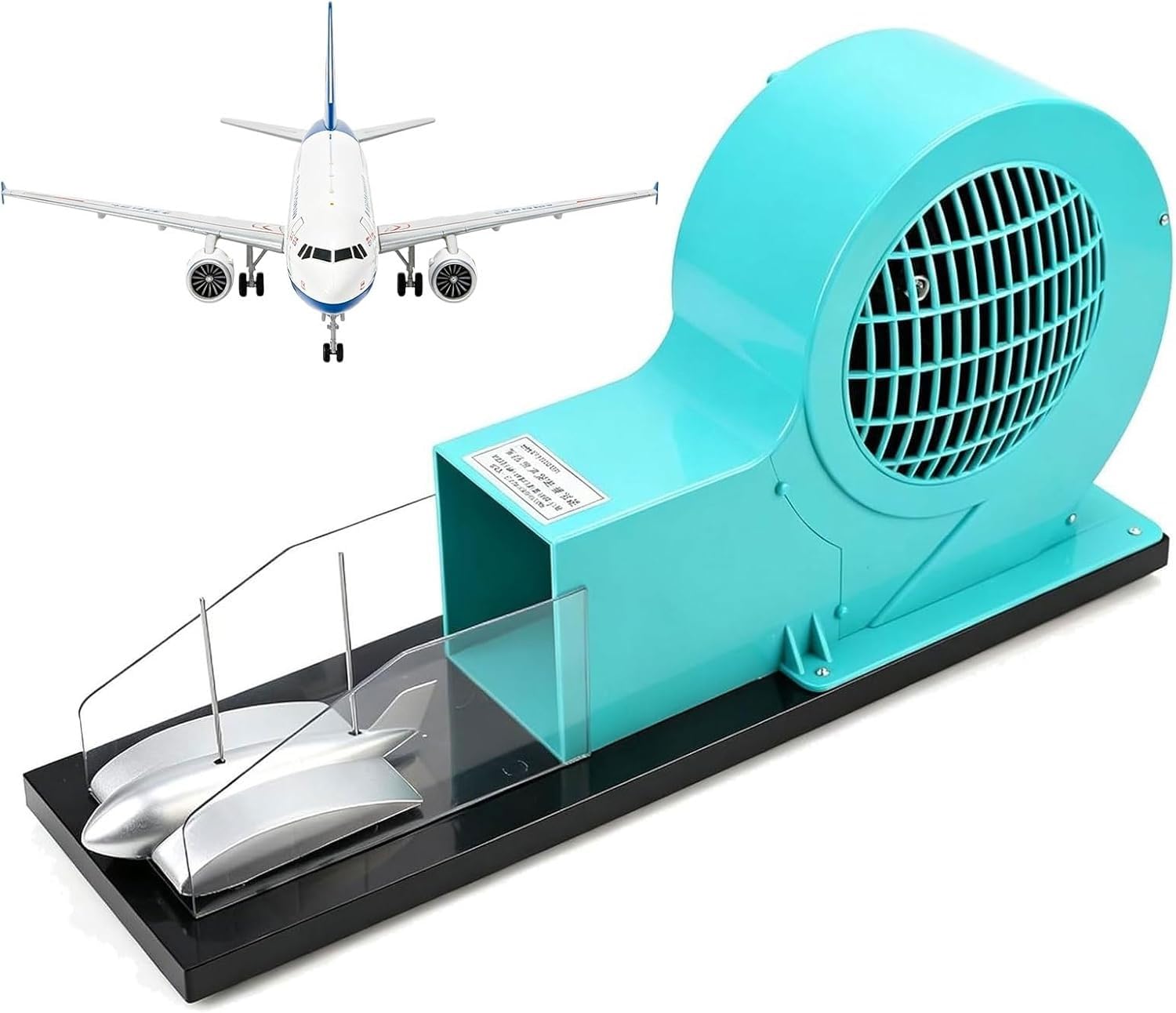 SICWEDIM Airplane Lift Wind Tunnel Demonstrator Adjustable Airflow Fan Removable Plane Model Physics Teaching Equipment For Classroom