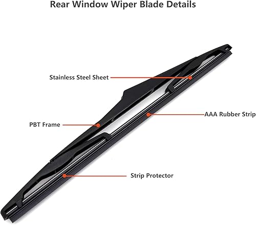 Miniatura 4 de Brazo del limpiaparabrisas trasero y limpiaparabrisas de repuesto para Jeep Wrangler 2007-2017/Jeep Wrangler JK 2018, juego de brazo y