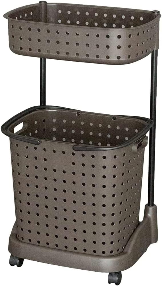 JEJ Astage Rectangular Laundry Basket, 3 Tiers, White, Made in Japan, Easy Assembly, Width 17.7 x Depth 13.8 x Height 42.9 inches (45 x 35 x 109 cm)