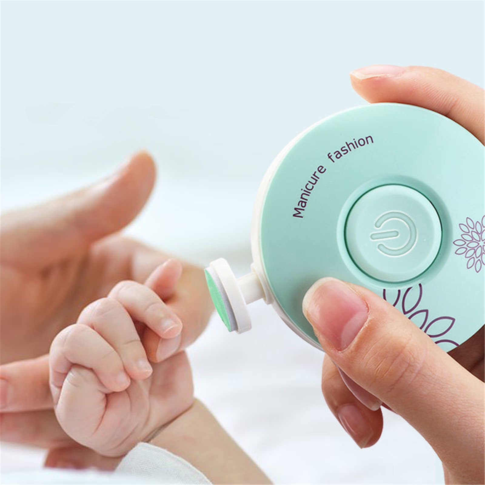 Lima eléctrica de uñas para bebé, cortaúñas para bebé, 6 cabezales de molienda, seguro, fácil y silencioso, kit de cuidado de uñas para recién nacidos, niños y adultos, funciona con pilas (no