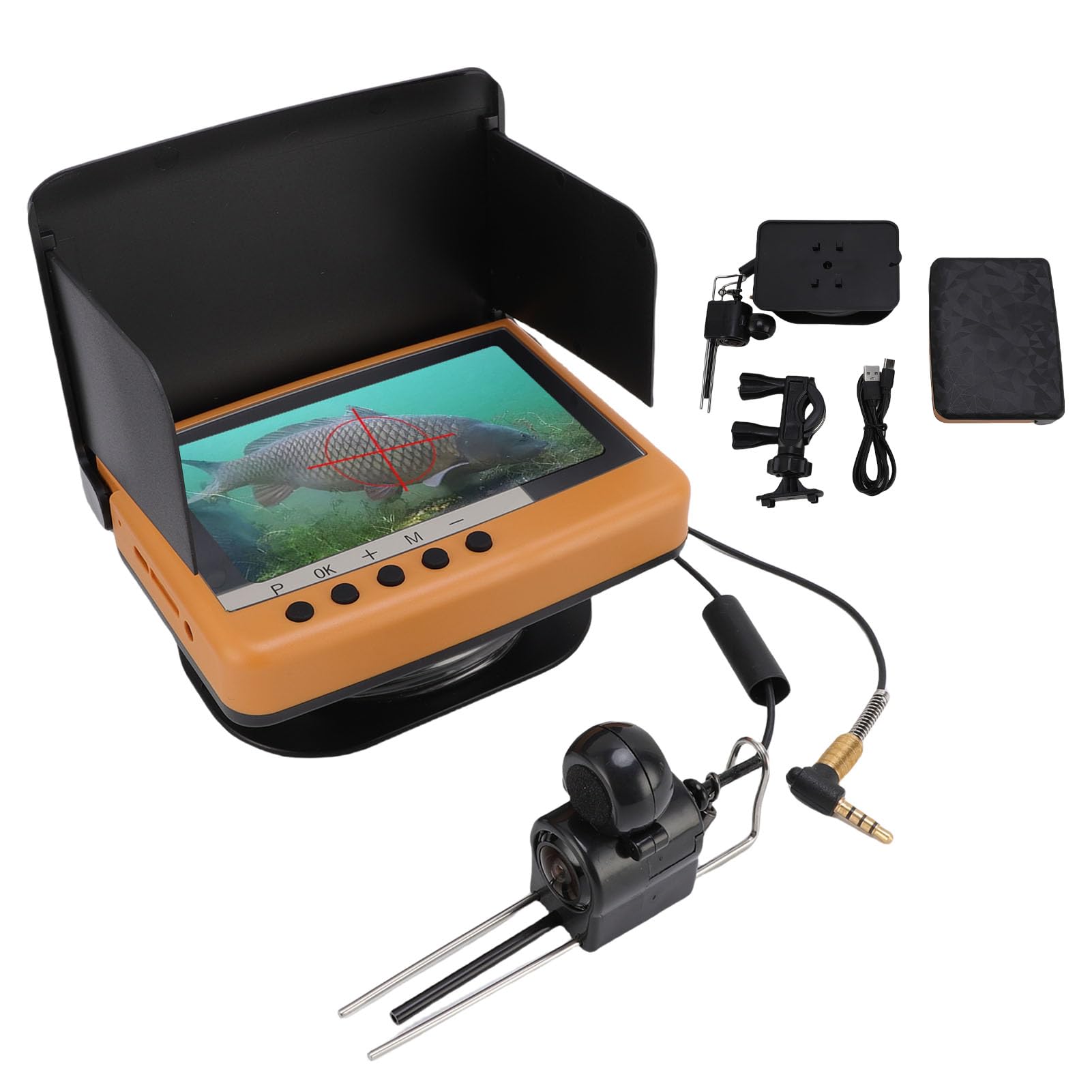 Annadue Caméra de Pêche sous-Marine 25 M Câble FHD Écran 4,5 Pouces