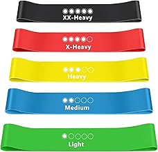 Elastici Fitness,5 Diversi Livelli di Resistenza Fascia Elastica Fitness con Borse Portaoggetti,Elastici Palestra per Uomini E Donne per Yoga, Pilates,Stretching,Esercizio di Forza, Terapia Fisica