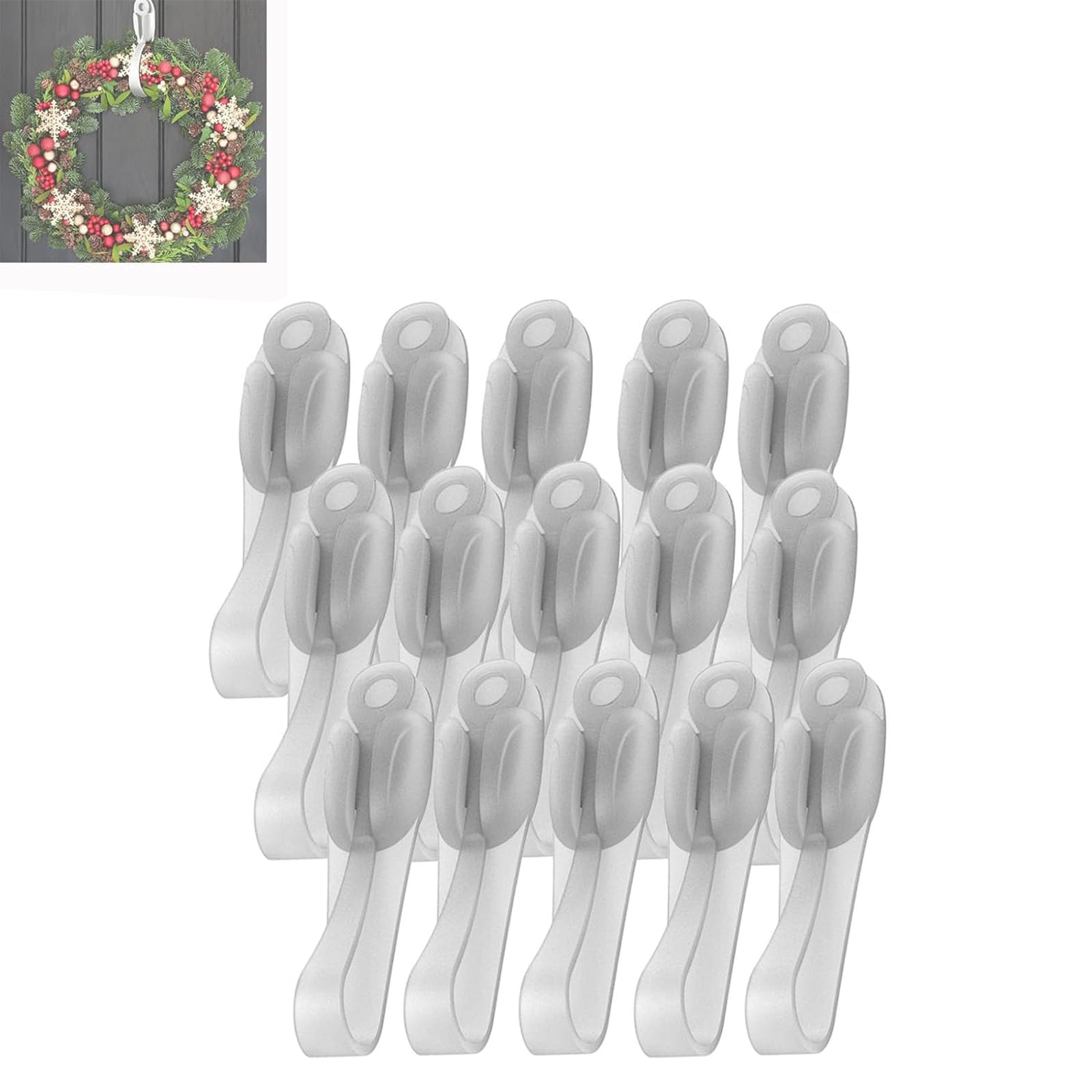 Llelemamo Transparent Wall Mounted Punch-Free Adhesive Removable Cord Holder Organizer, Command Cord Bundlers For Garland, Cord Organizer, No Tools Cord Bundlers For Hanging Electrical Cables (15Pcs,)