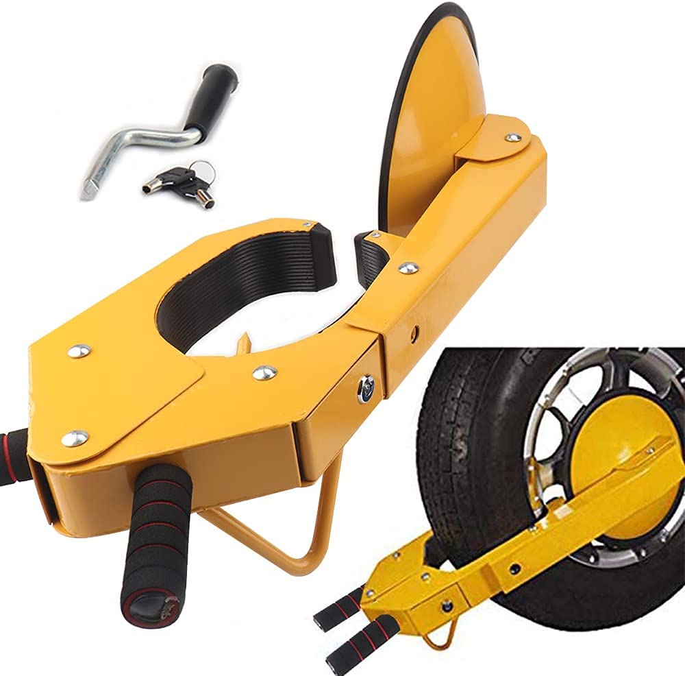 Yellow Trailer Wheel Lock, Anti-Theft Wheel Lock,Clamp Adjustable