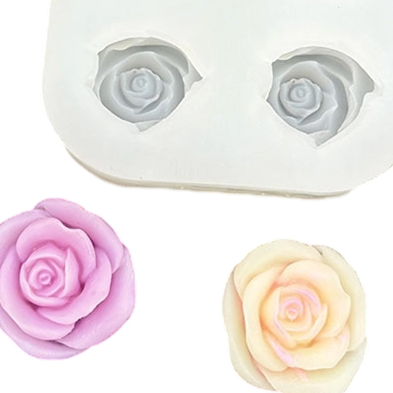 Stampo in silicone per rose per uso alimentare per sapone cioccolato, creazione candele, artigianato, strumento decorazione riutilizzabile, stampo per fiori in silicone, per la produzione
