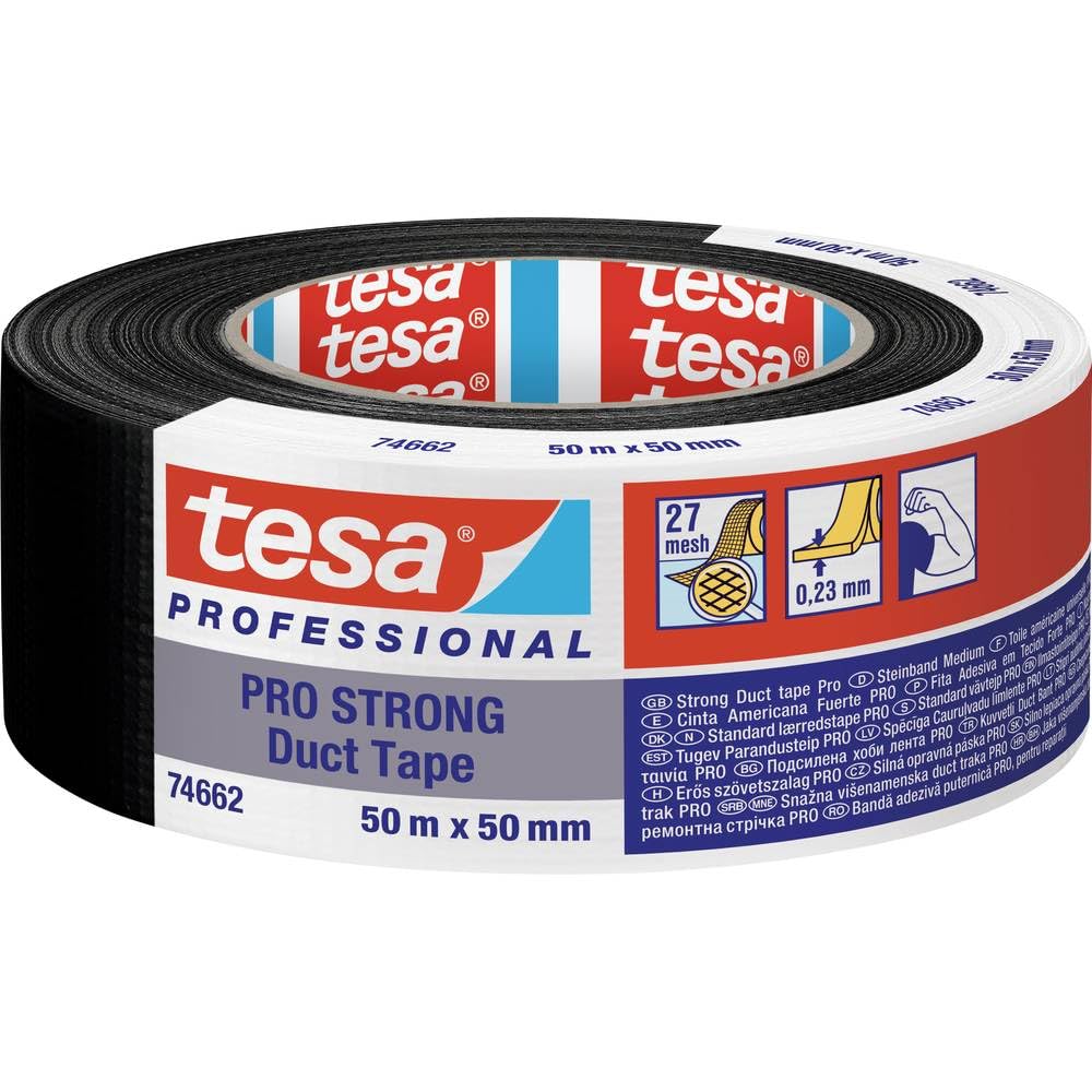 TESA Cinta Americana PRO Strong 50m x 50mm Negra