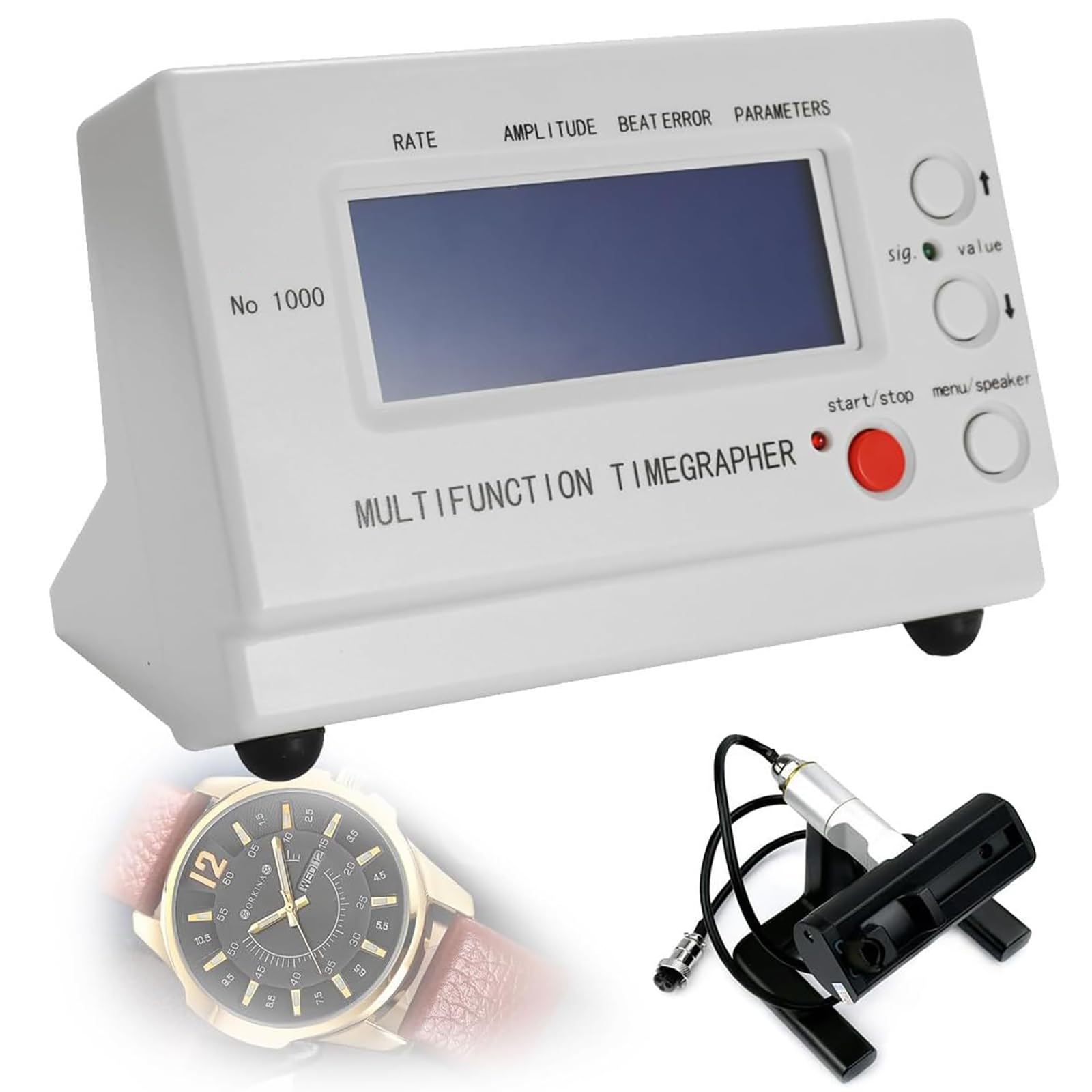 PODECPODEC Multifunctional Watch Repair Timegrapher, Mechanical Watch Timing Machine Watch Tester, Measuring Azimuth 1~6 and Accuracy Is 1.0s/d, Swing Measurement: 100°~360°, for Mechanical Watches