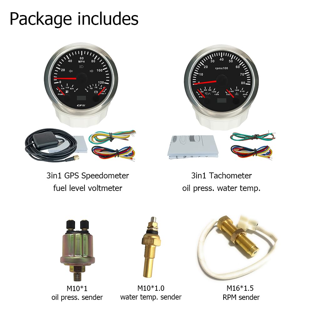 ELING 85MM 4000RPM Tachometer Gauge With Adjustable Hour Meter and RPM Alarm Engine Car Boat 85mm With Red or Yellow Backlight 12V/24V