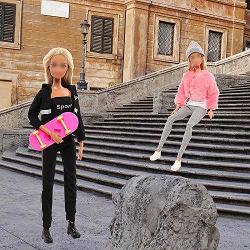 20 Pcs Doll Clothes & Accessories Including 5 Tops 5 Pants Outfits 3 Coats 2 Sneakers 10 High Heel Shoes 3 Accessoires For 11.5 Inch Doll Clothes Set #TOP5