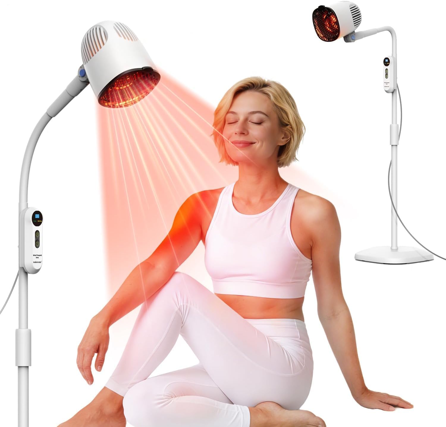 3-in-1 Infrared Red Light Therapy for Body, 600–2500 nm, Red & Near & Mid Infrared Heat Lamp Therapy with Adjustable Stand, Faster Deep Relaxation and Wellness Support for Skin, Muscles & Joints