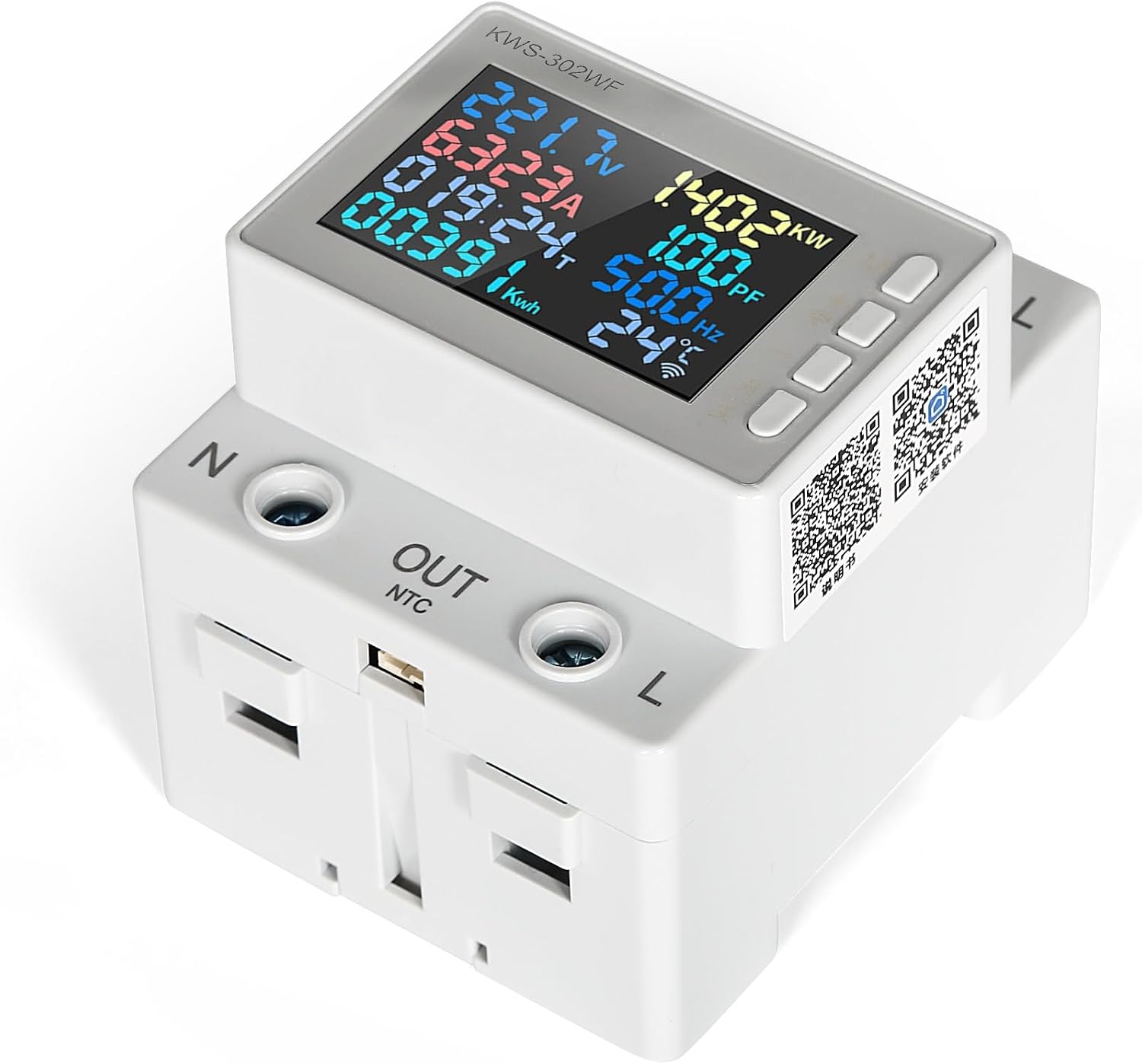 DEWIN Digital Electricity Meter AC Meter 63A Tuya DIN Rail WiFi 8 in 1 ...