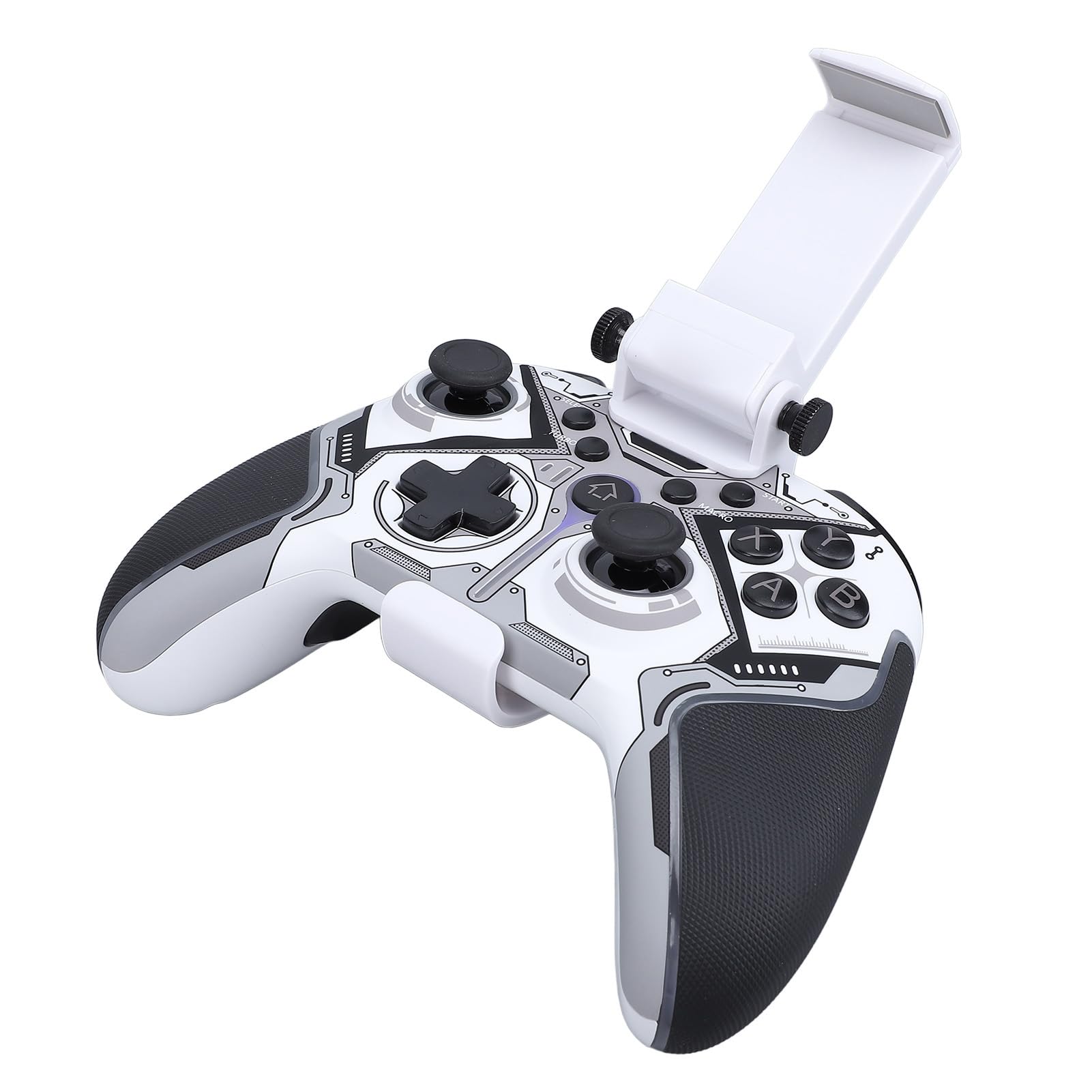 KUIDAMOS Controller da Gioco Wireless con Illuminazione RGB e Vibrazione a Doppio Motore per e PC - Batteria da 500 MAh e Pulsanti Rimappabili (Nera)