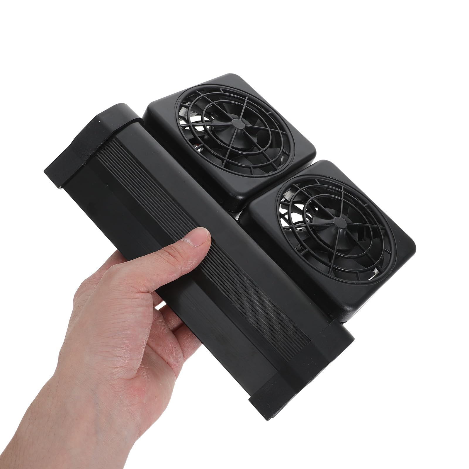 jojofuny Leiser Aquarium Kühlventilator mit Manueller Wärmeableitung Abs Material 2x1,9w Leistung für Betta Fisch und Garnelen im Sommerfest und Tropischen Aquarien
