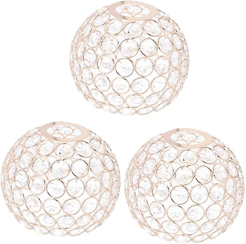 Housoutil Pantalla de cristal de hierro forjado, 3 piezas, pantalla de cristal, accesorio de lámpara para decoración del hogar, lámpara de pared,