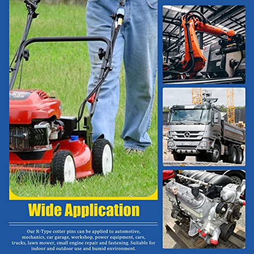 Glarks 110Pcs 304 Stainless Steel Hairpin R Clips Kit 7 Size R Cotter Pins Assortment For Automotive, Mechanics, Car Garage, Power Equipment, Cars, Trucks, Lawn Mower, Small Engine Repair #TOP6