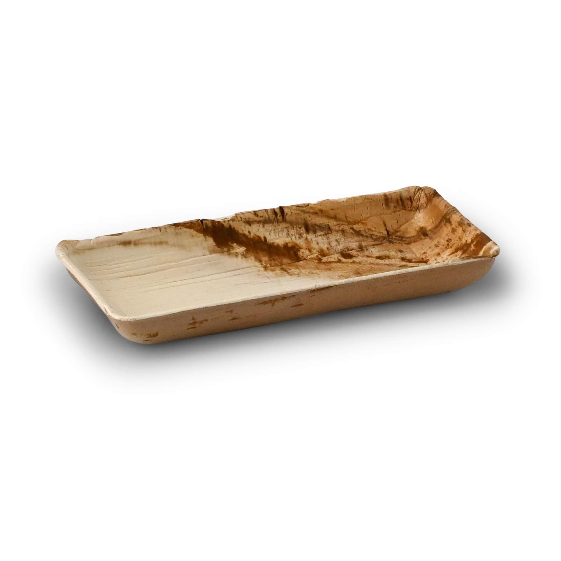 BIOZOYG 400x Cuencos para Snacks de Hoja de Palma 125 ml 13,5 x 8 cm rectangulares - Cuencos para Aperitivos, Platos Desechables - Desechable para Snacks