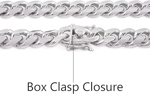 Miniatura 2 de Savlano Pulsera de plata de ley 925 maciza italiana Miami cubana para hombres y niños, fabricada en Italia, viene con una caja de regalo