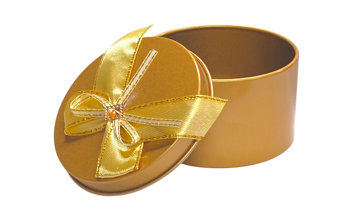 Husaini Mart Pack of 4 Round Golden Gift Boxes with Lids | Decorative Metal Storage Tins for Chocolate, Dry Fruits, Jewellery, Cookies, Cake, Gifts & Small Items NK-image-38