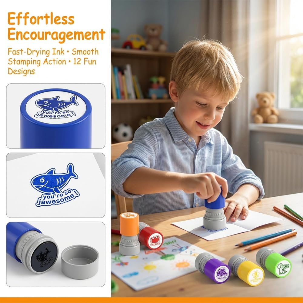12 PCS Teacher Stamps Set - Image 3