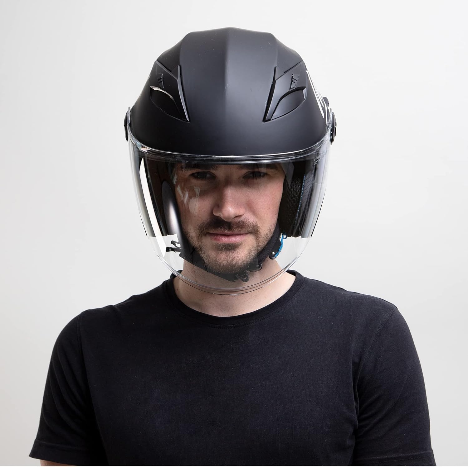 Westt Jethelm Motorradhelm mit Visier & Sonnenblende ECE 22.06 Zertifiziert | Rollerhelm mit Doppelvisier, leichter Open-Face Helm für Roller, Moped, Mofa, Chopper, Mopedhelm für Damen & Herren