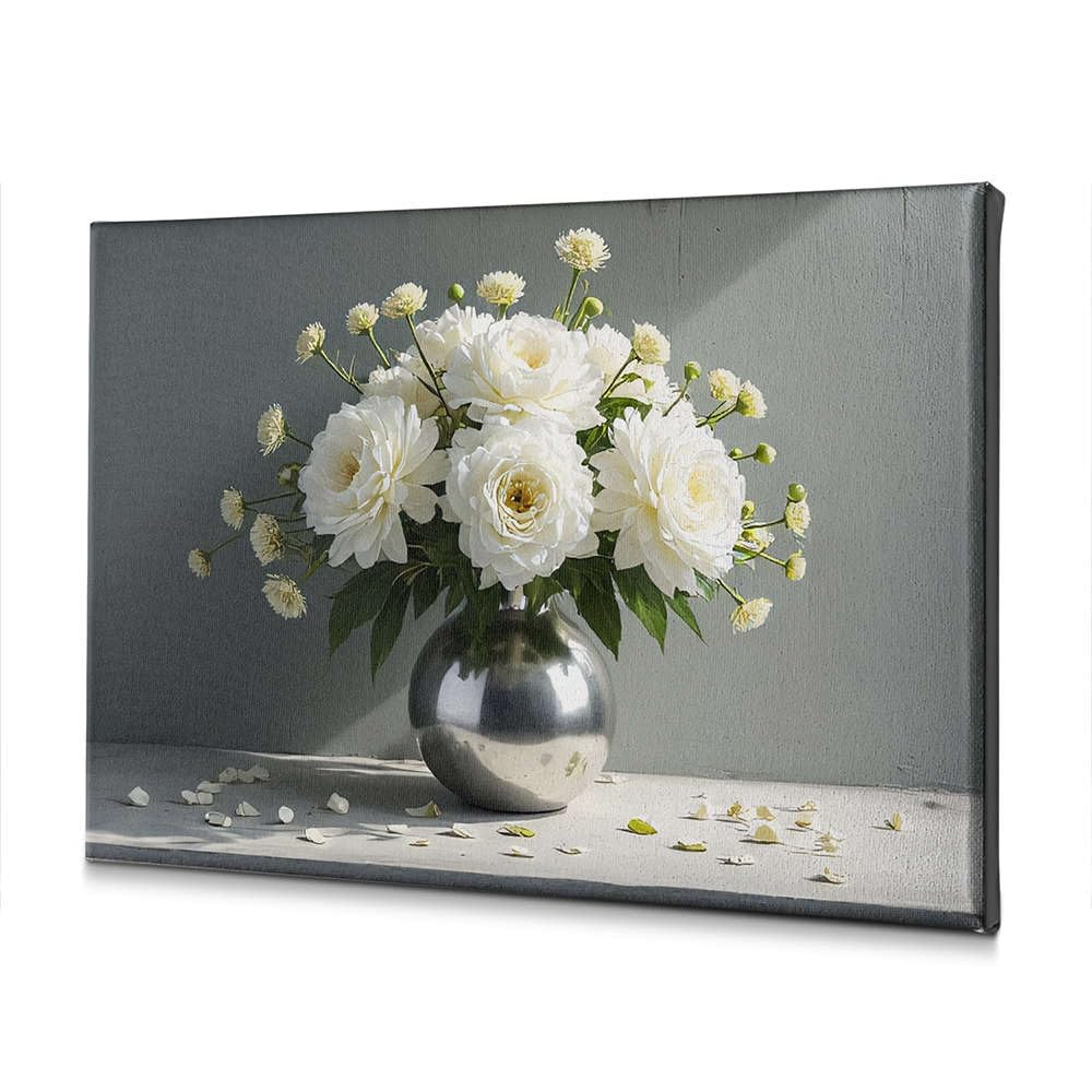 Bouquet de fleurs blanches en toile : cadeau décoration de Pâques - 4