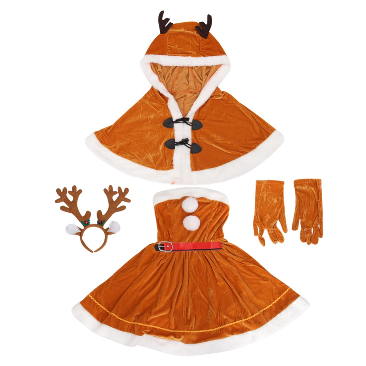 Disfraz de Navidad para Niñas con Vestido de Adorable Traje de Cosplay para Fiesta Navideña Ropa de Espectáculo de Navidad Vestido de Princesa de