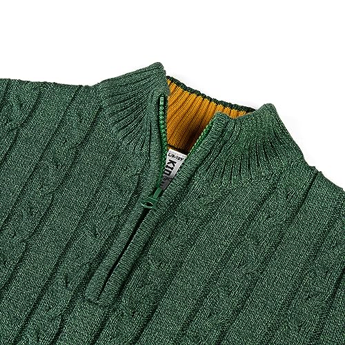 Image of Kid Nation Boys Sweater Cotton Quarter Zip Sweater Kids Cable Knit Pullover | Casual 1 /4 Zip Sweater for Child 3-14 Years (Previously Amazon Essentials)