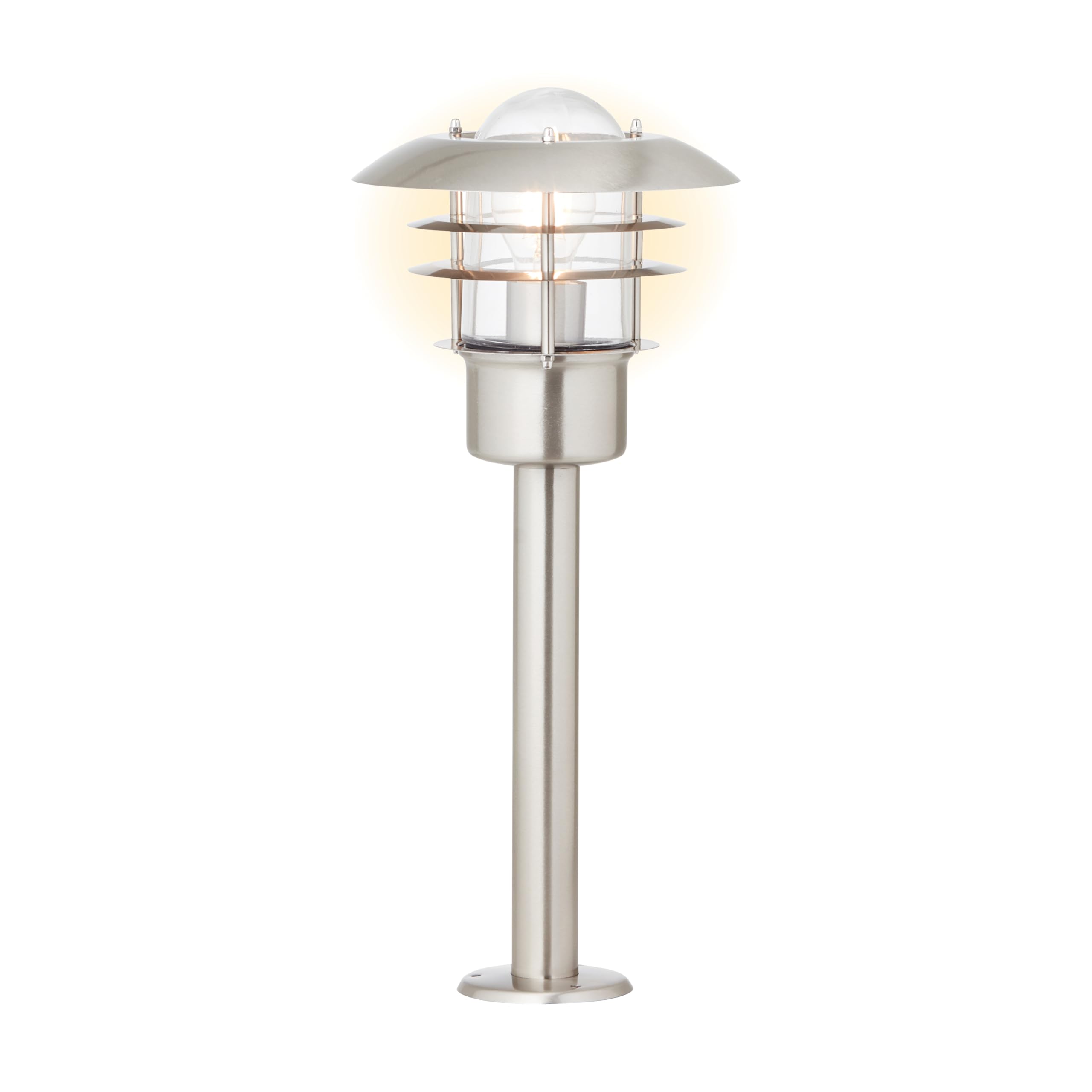 Brilliant Lampe Terrence Außensockelleuchte 50cm edelstahl | 1x A60, E27, 60W, geeignet für Normallampen (nicht enthalten) | IP-Schutzart: 44 - spritzwassergeschützt | Outdoor Gartenlampe für Wege, Terrasse und Einfahrt, wetterfeste Beleuchtung fürs Haus,