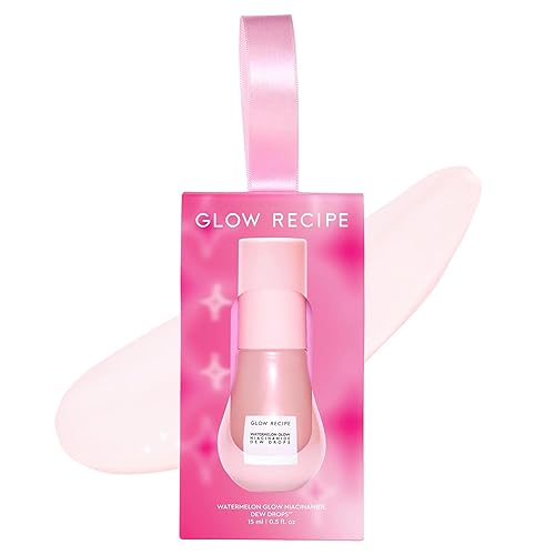 Glow Recipe Stocking Stuffer Niacinamide Serum Dew Drops Ornament - Hydrating Face Serum & Illuminating Makeup Primer for Dewy, Glass Skin + Hyaluronic Acid for Plumping & Highlighting (15 ml) - Door Ornament - 0.5 Ounce (Pack of 1)