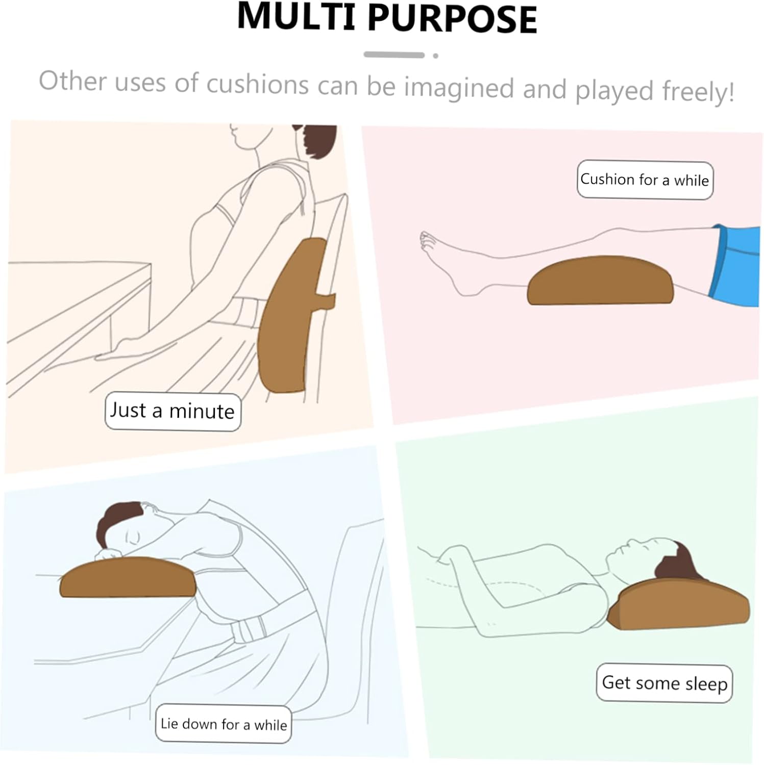 Comfortable Lumbar Support Waist Cushion Ergonomic Design for Office Car Lightweight Memory Foam Back Support Pillow for Pain Relief Black