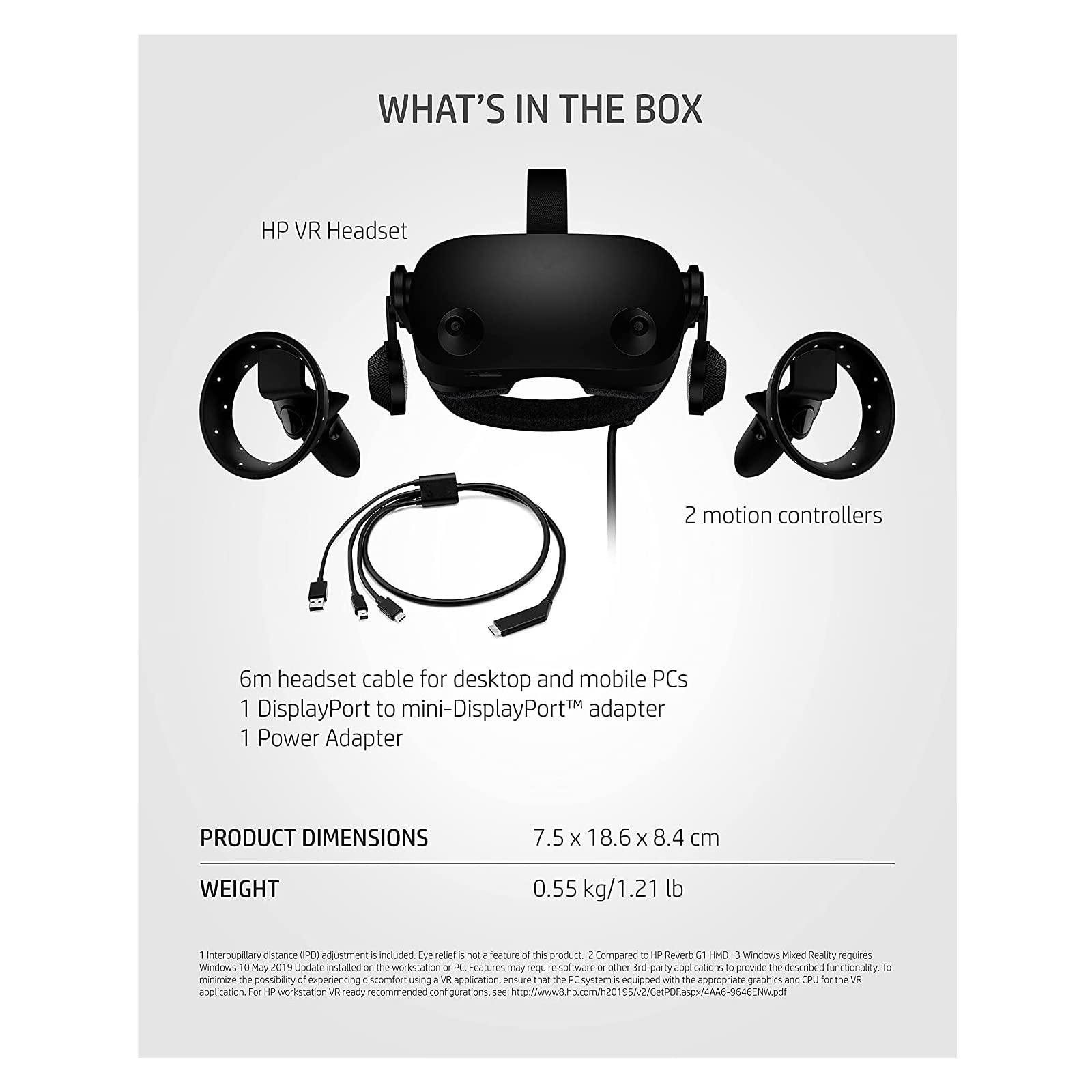 HP Reverb G1 VRヘッドセット 本体 コントローラーセット Amazon.co.jp: VR ヘッドセット コントローラー 調整可能なレンズ