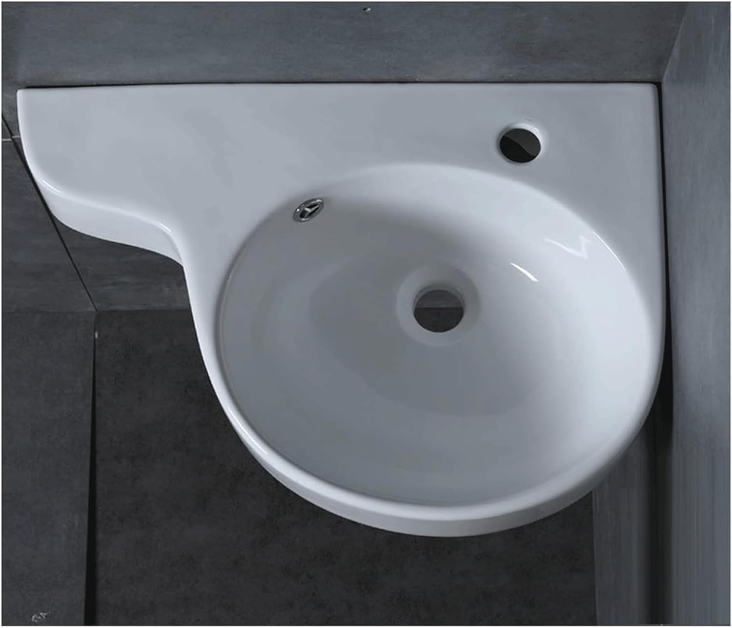 Kitchen & Bath Fixtures White Triangle Porcelain Ceramic Bathroom Sink