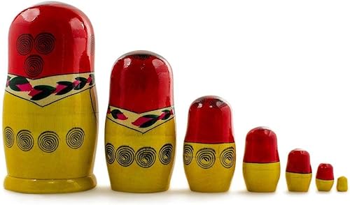Miniatura 2 de 7 piezas de 7 pulgadas (H) muñecas rusas de madera, matryoshka de madera