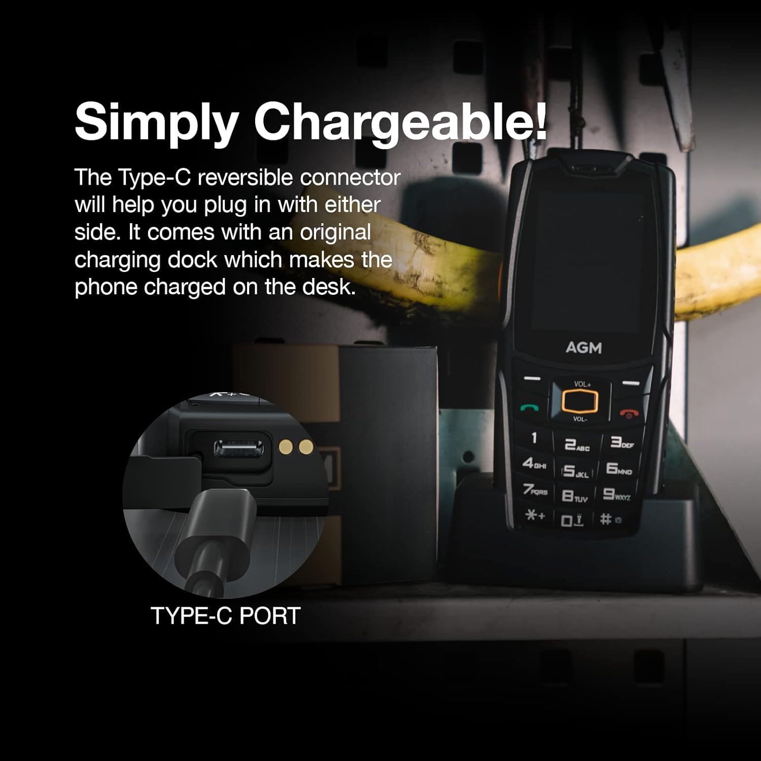 AGM M6 Phone Charging Dock and Type-C Port