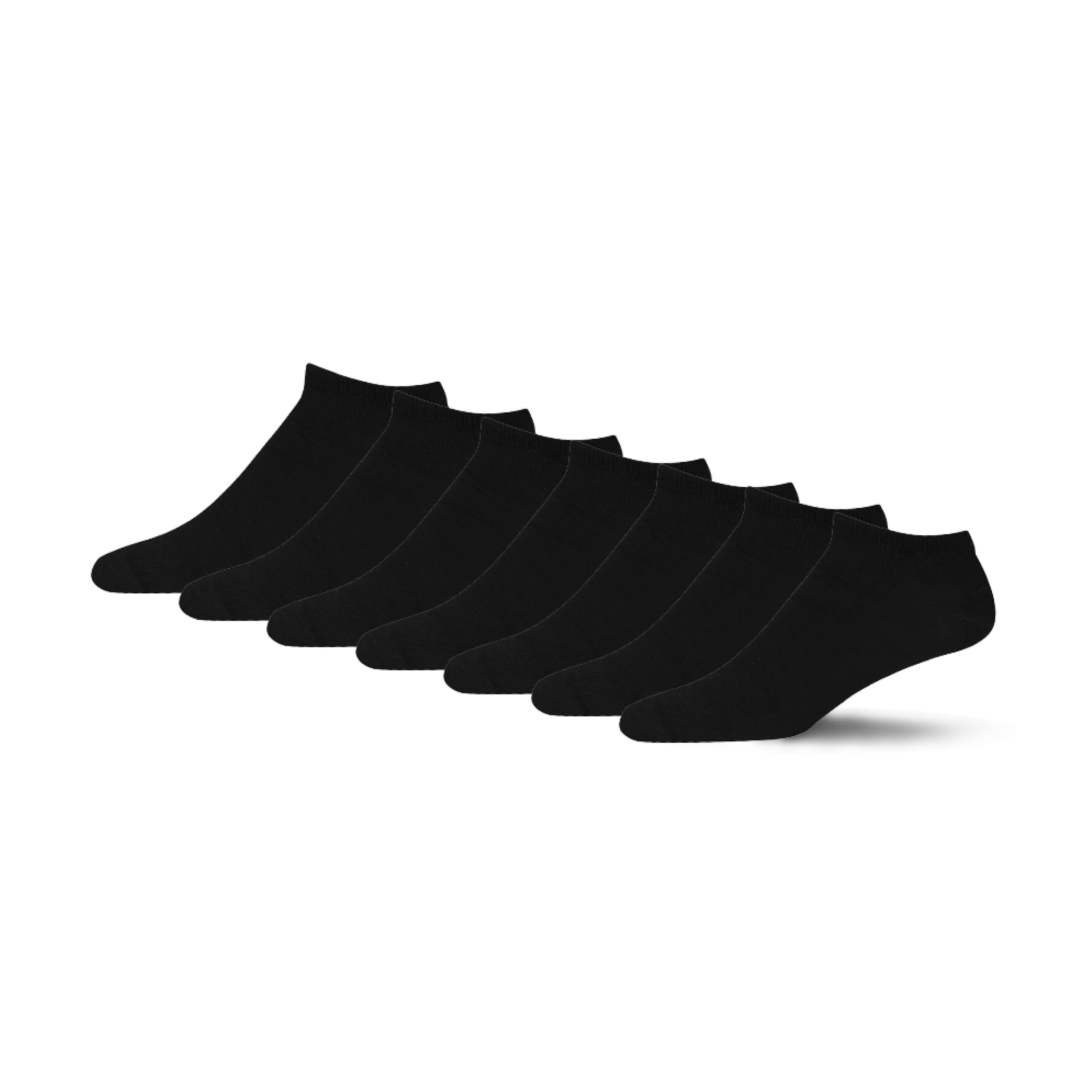 BARGAIN BUNDLE Men's Bamboo Trainer Socks - 7 Pairs (Black)