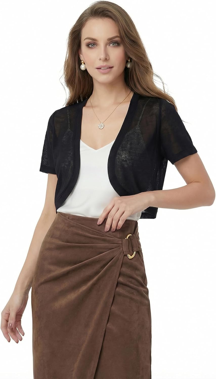 AmélieBoutik — Sheer Cropped Open-Front Bolero