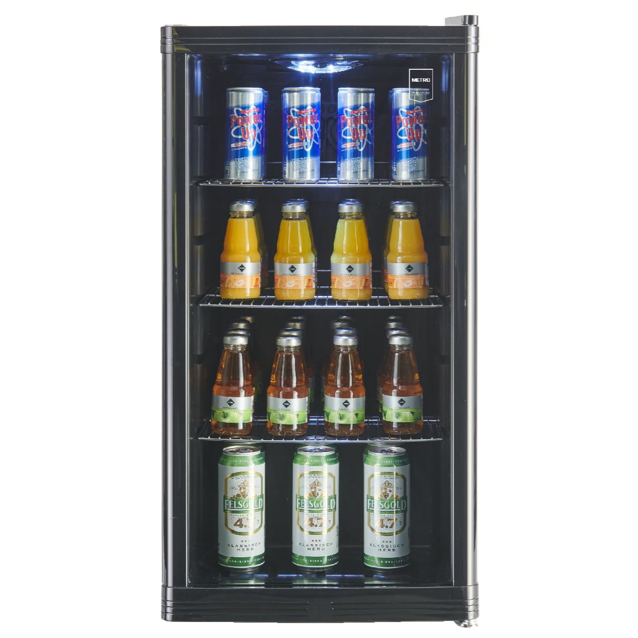 METRO Professional Mini Frigo per Bevande GPC1088 88L 220-240V Porta in Vetro Nero