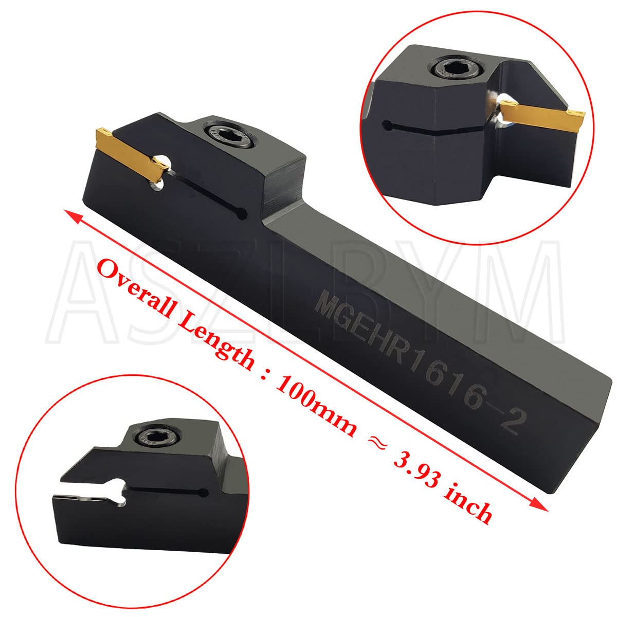 Lathe Grooving Tool Holder Grooving Cut-Off Tool Holder MGEHR1616-2 With 11pcs MGMN200-G Indexable Carbide Grooving Inserts — Amazon image 3