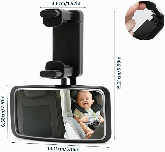 360° Rotating Car Rear Seat Mirror for Babies and Children Seat