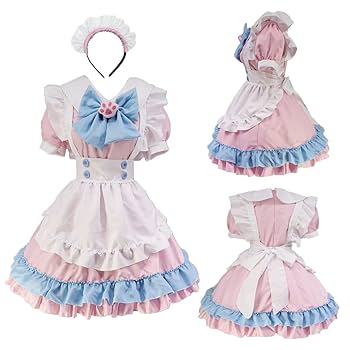 Amazon.co.jp: [FULINE] メイド 服 半袖 コスプレ 衣装 ロリータ