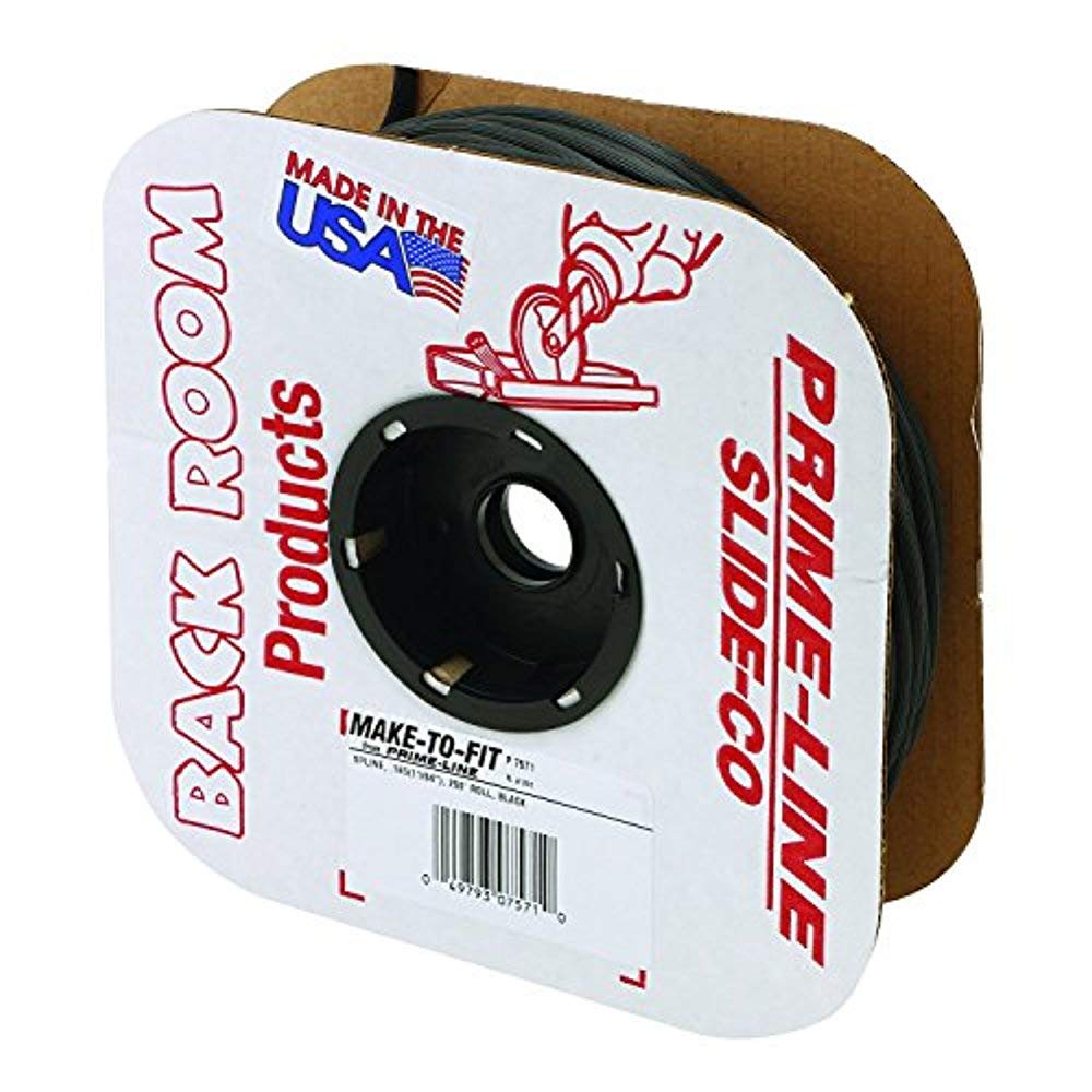 Prime-Line P 7571 0.165 in. x 250 ft. Roll Black Spline (1 Roll)