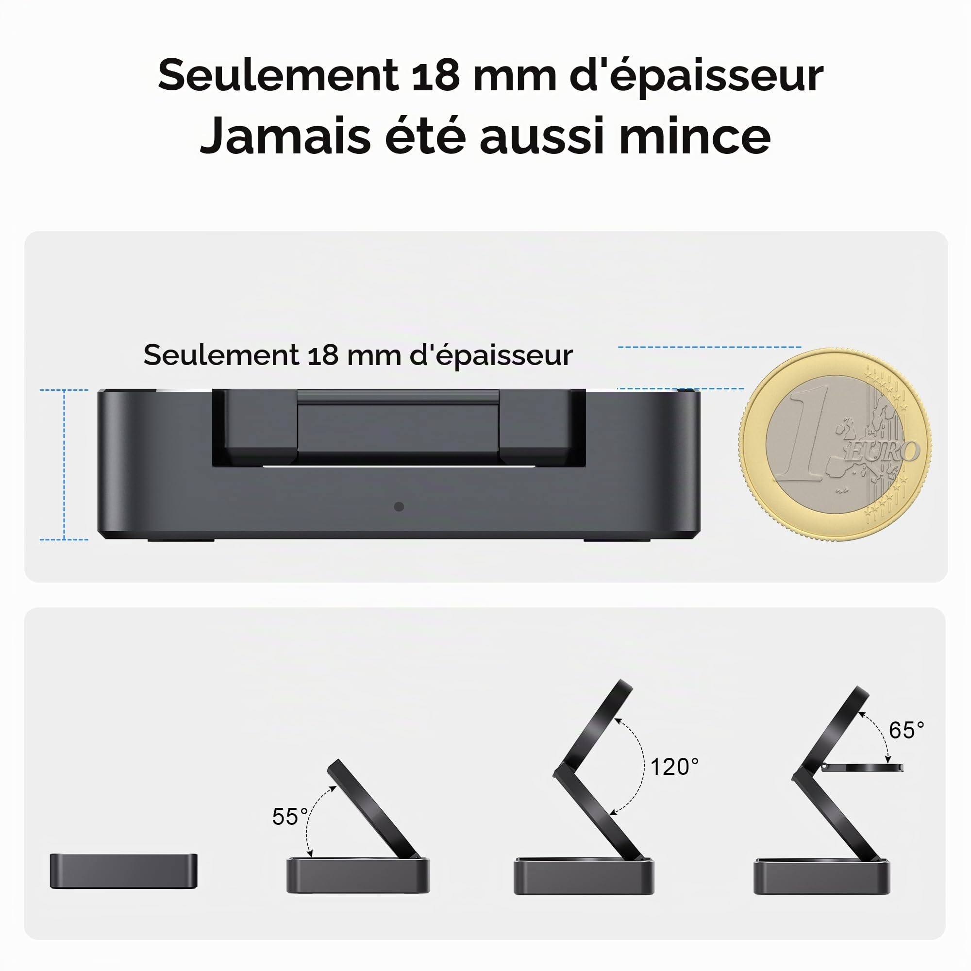 Chargeur Induction 3 en 1 Qi2 15W Magnétique en Aluminium pour iPhone 17/16/15 Pro Max, AirPods 4/3/2/Pro, Apple Watch S10/9/8, Station de Charge Rapide sans Fil pour Plusieurs Appareils